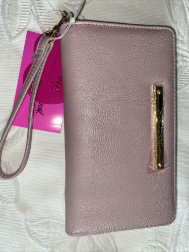 Betsey Johnson Zip Around Wallet/Wristlet Rose-Blush MBJ1900X CUTE  NWT
