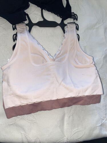 Delta Burke 3-Pack Seamless Bras Size 2X Soft Comfort Lounge Removable Pads NEW