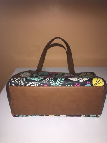 FOSSIL MIMI SHOPPER COATED CANVAS SHOPPER TOTE WITH LEATHER TRIM-Dark Floral