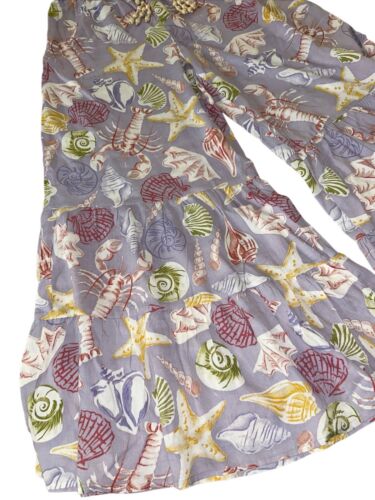 True Destinations Resort Wear Flare Pants Beach Coverup sz M New Wide Leg