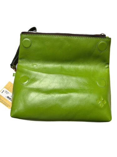 Patricia Nash Valerie Foliage-Green Tooled Leather Fold Over Clutch Wristlet New