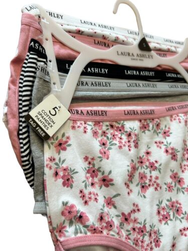 LAURA ASHLEY Intimates Cotton-Spandex Brief Panties~Size S~5 pair Style LS9221