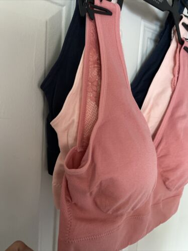 Delta Burke 3-Pack Seamless Bras Size 1X Soft Comfort Lounge Removable Pads NEW