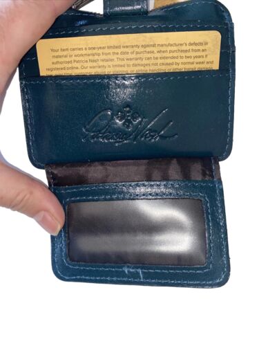 Patricia Nash CASSIS Leather CC ID Case RFID-Blue Coral Rose Tool~CLASSIC BEAUTY