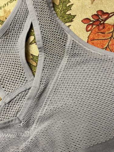 New Balance Sports Bra Smokey Warts (Gray) Style 7454 Removable Cups Size XLarge