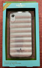 Kate Spade Phone Case for iPhone XR -Clear Case Rose Gold Glitter Stripes