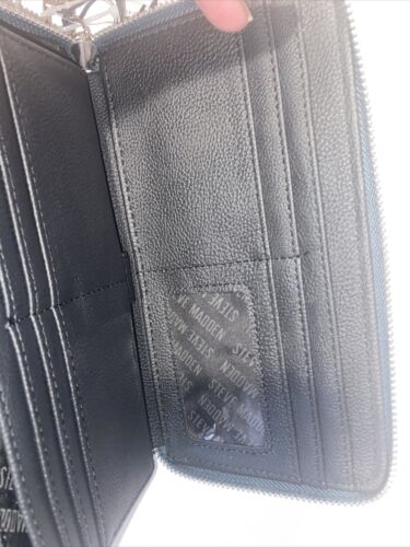 STEVE MADDEN WALLET WRISTLET TEAL GREEN SMOOTH TEXTURED SILVER ZIPPER~REAR FIND!