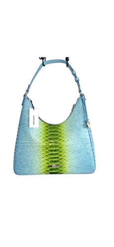 Brahmín Tabitha Limeade Rivers Genuine Leather~ LIGHT BLUE & GREEN~NEW~UNIQUE!