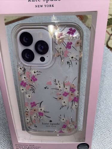 Kate Spade iPhone Case 13 ProMax & 12 ProMax Floral Metallic Rhinestones NIB
