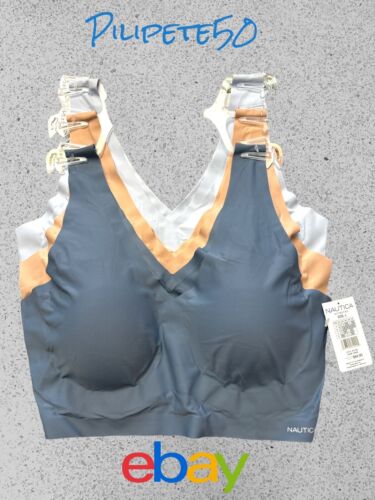 NÁUTICA 3~PACK INTIMATES LOUNGE SIZE L BRAS LASER CUT MULTICOLOR-NT3794~MSRP$64