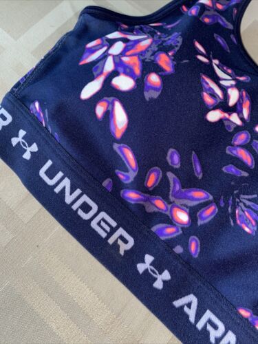 Women's Under Armour Cossback Navy Floral Print Mid Impact Sports Bra~BEAUTIFUL!