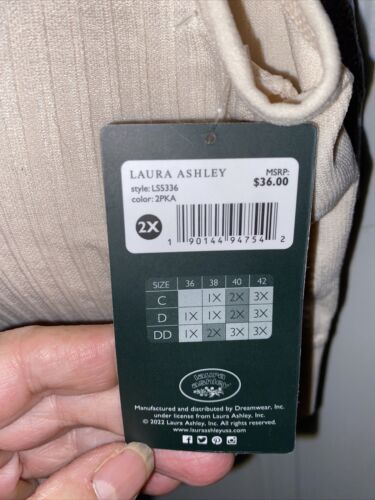 LAURA ASHLEY~2 PACK COMFORT BRA ~LACE TRIM~ STYLE # LS5336~ALL SIZES~GREAT FIT!
