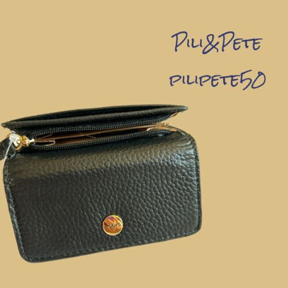 LODIS Bifold Wallet & Coin Purse Black Pebble  Leather -ABSOLUTELY BEAUTIFUL!!!