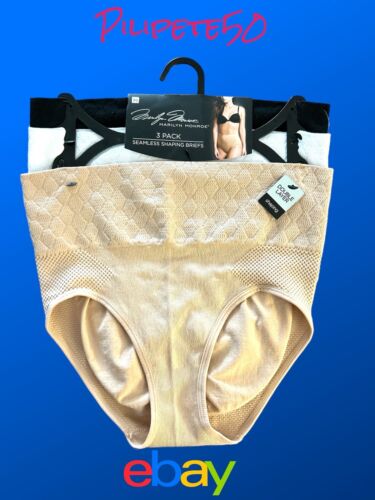 Marilyn Monroe 3 Pk BRIEFS SEAMLESS SHAPER~MULTICOLOR~ MM7217~ALL SIZES~GREAT!
