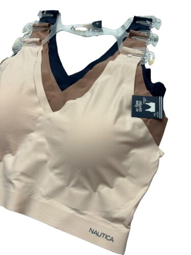 NÁUTICA 3~PACK INTIMATES LOUNGE SIZE L BRAS LASER CUT MULTICOLOR-NT3794~MSRP$64