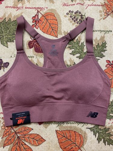 New Balance Medium Impact Sports Bra Style #112009 DARK OXIDE (Mauve)Size MEDIUM
