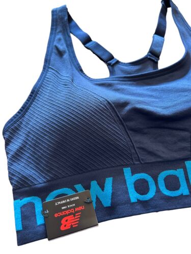 NEW BALANCE Medium Impact Sports Bra Style R000300~ Size XL~BLUE~ EXCELLENT FIT