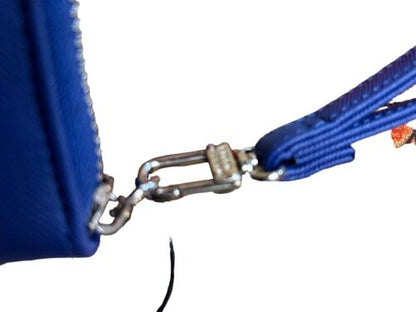 STEVE MADDEN WALLET WRISTLET MIDNIGHT BLUE SMOOTH TEXTURED SILVER ZIPPER~UNIQUE!