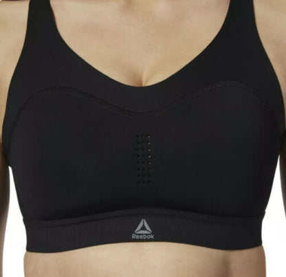 Reebok Women's Puremove Workout Sports Bra M/L BLACK/ORANGE Retail $60 NEW