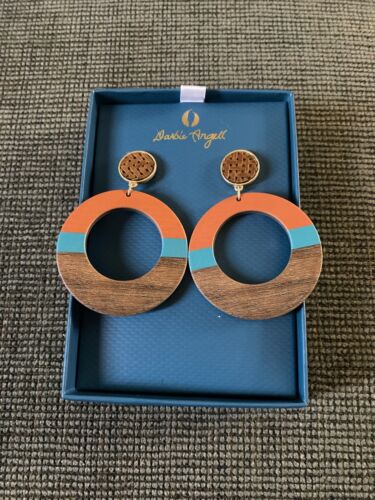 DARBIE ANGELL ~Earrings ~ Multicolor ~ Gold ~Tone Fashion Designer NIB ~ UNIQUE