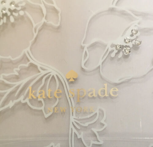 KATE SPADE PHONE CASE FOR iPHONE X DREAMY FLORAL WHITE WITH GEMS CLEAR BRAND-NEW