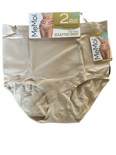 MeMoi Women’s 2 Pack Briefs Seamless Technology High Waist Shaping  1X~GREAT FIT