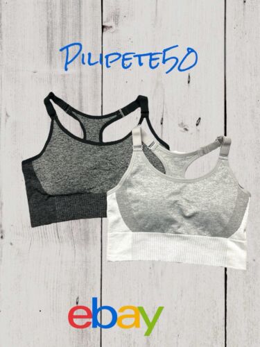 Layer8~2 Pack Sports Bra ~Medium Support ~Q-Wick Dry~Racerback~ Sze. Large~NEW