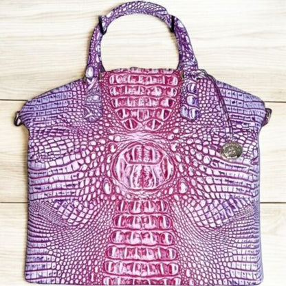 Brahmin Large Duxbury Satchel Bag Boysenberry Ombre Melbourne~Genuine Leather❤️