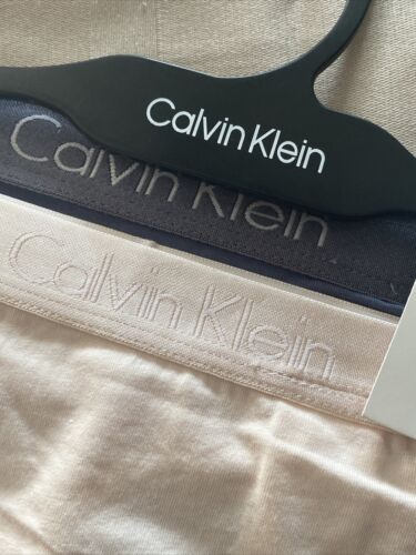Calvin Klein Thong Panties 2 pack Cotton Soft ~ Size L ~QP 18030-692~ GREAT FIT