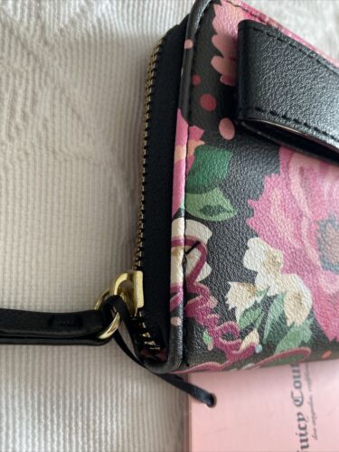 Juicy Couture Pick Ur Petal Black  13JCADTJC-BPP Wallet  Card Organizer CUTE!