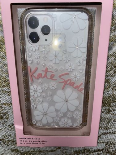 Kate Spade Phone Case for iPhone 11 Pro Rhinestones￼ Floral “KATE SPADE” NEW