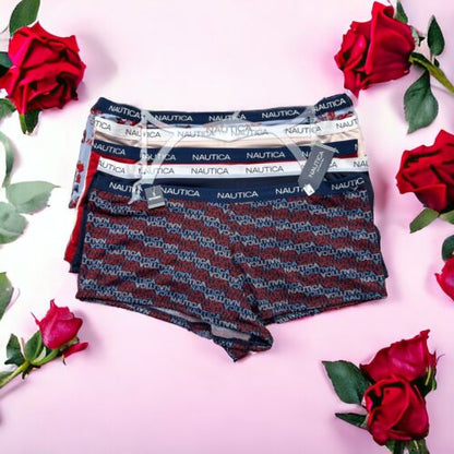 Nautica ~ 5-Pair Women's Boyshorts NT9695 Underwear Panties Polyester Blend ~ 1X