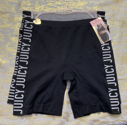 Juicy Couture 2 PK Biker Shorts Seamless Shaping Women’s 3XL Black & Gray NEW