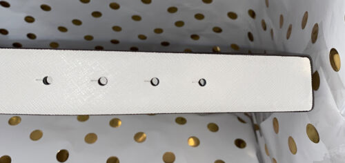 MICHAEL KORS BELT WHITE~LEATHER W/GOLD MK CIRCLE BUCKLE~ALL PLUS SIZES~RARE FIND