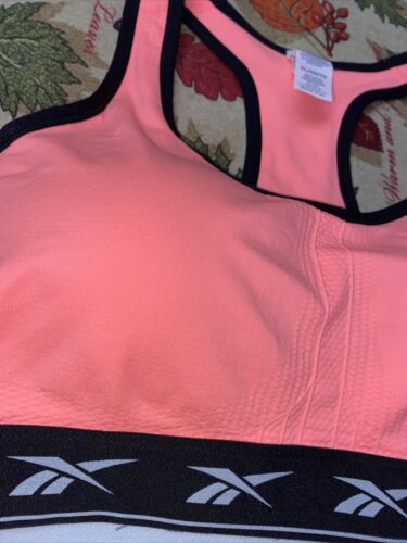 Reebok Seamless Bra Electric Coral  Medium Support MEDIUM MSRP $40 BEAUTIFUL!
