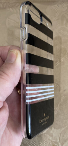 Kate Spade Protective Case for iPhone 6/6S/7/8 Clear With Black/White Stripes