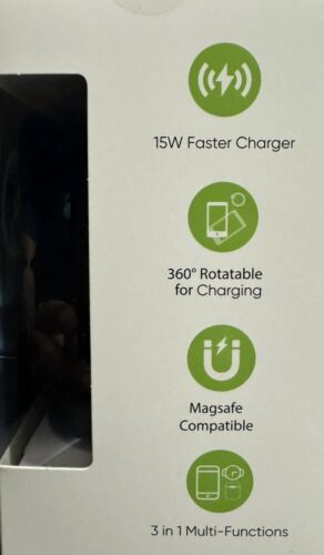 Lax Boost Charge Pro 3-in-1 Wireless Charging Station with MagSafe Black ✅