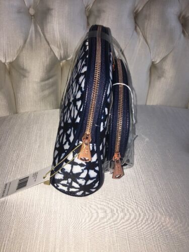 Aimee Kestenberg CHELSEA 3Piece INDIGO DYE DESIGNER Cosmetic Rose Gold Hardware
