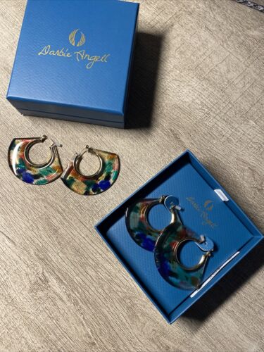 DARBIE ANGELL Earrings  Hoops Colorful by Fashion Designer NIB ~ UNIQUE