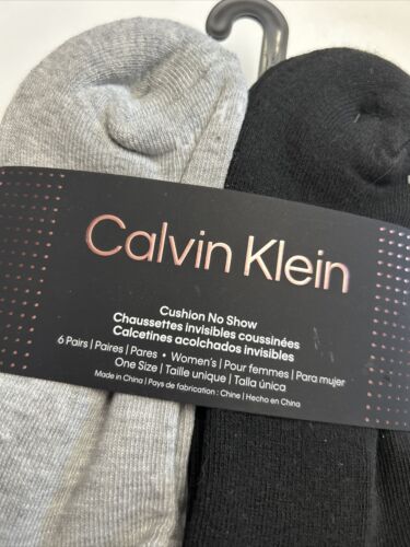 Calvin Klein 6-Pair Men's Cushion No Show Socks black gray Size 7-12