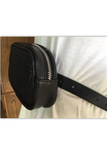 Steve Madden Fanny Pack Black Faux Leather- Steve Madden Logo UNISEX-RARE FIND!!
