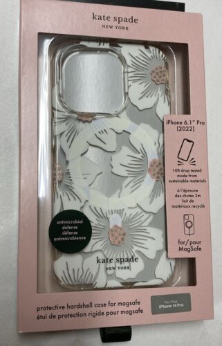 Kate Spade Phone Case iPhone 14 Pro  6.1" Floral Pink Rhinestone Beautiful!!!