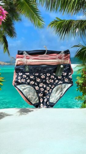 Laura Ashley ~ Women's Brief Underwear Panties Floral 5-Pair~Style LS9689~1X