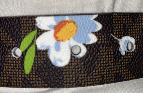 MICHAEL KORS BELT REVERSIBLE BROWN MK LOGO WITH FLOWER PRINT GOLD BUCKLE STYLE!