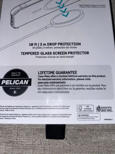 PELICAN Clear w Magsafe Case & Glass iPhone 13 / 12 Pro Max Hard Ranger Slim NEW