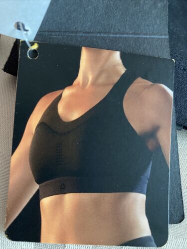 Reebok Women's Puremove Workout Sports Bra SMALL BLACK/ORANGE Retail $60 NEW