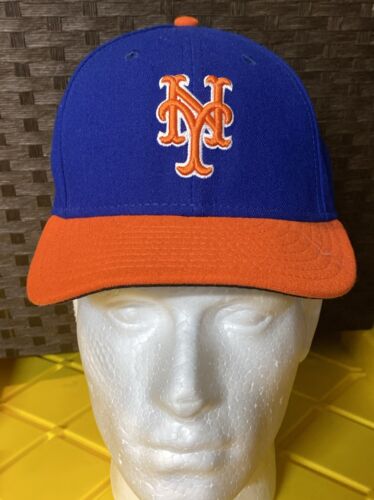 New York Mets New Era 59Fifty Fitted 7 1/8 Hat Cap MLB Baseball Blue Orange