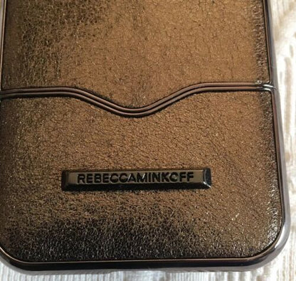 REBECCA MINKOFF iPHONE 8 CASE "SLIDE CASE" GOLD SPARKLES TWO PIECE DESIGN