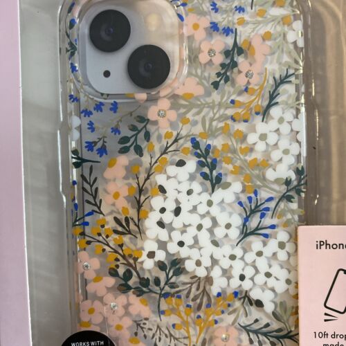 Kate Spade Phone case iPhone For  iPhone 13 Floral Gold Leaf Rhinstones Beauty!!