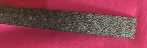 MICHAEL KORS BELT BLACK WITH PRINTED MK LOGO TRIPLE BELT LOOP WITH STUDS RARE!!